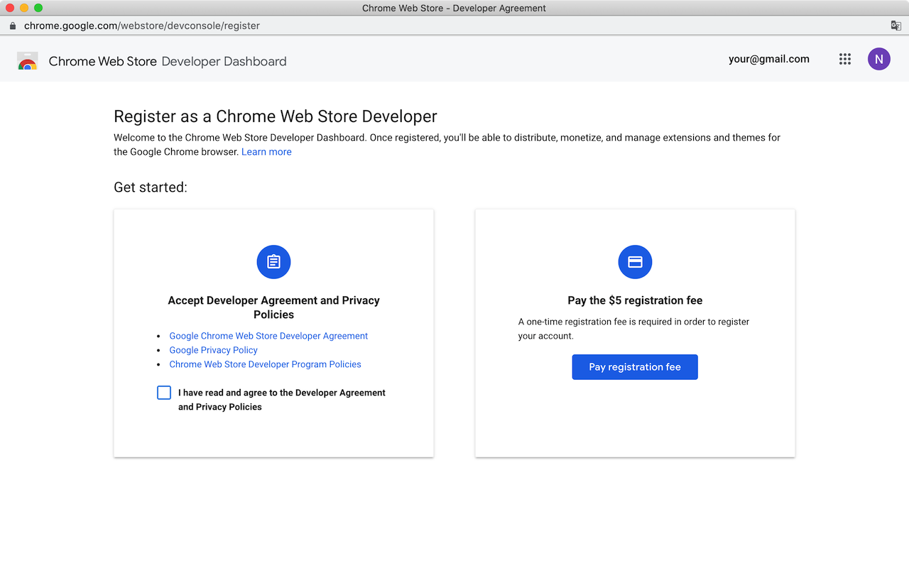 如何注册 Chrome Web Store 开发者账号