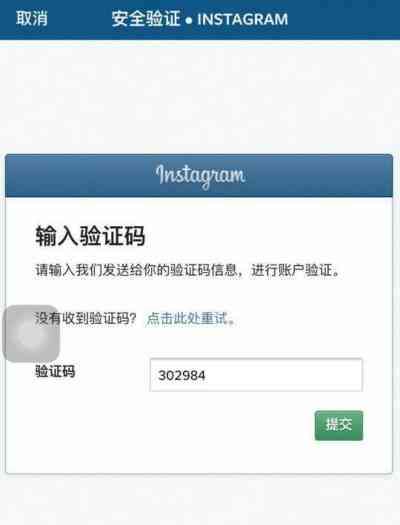 安全验证Instagram账户：输入收到手机短信验证码  第5张