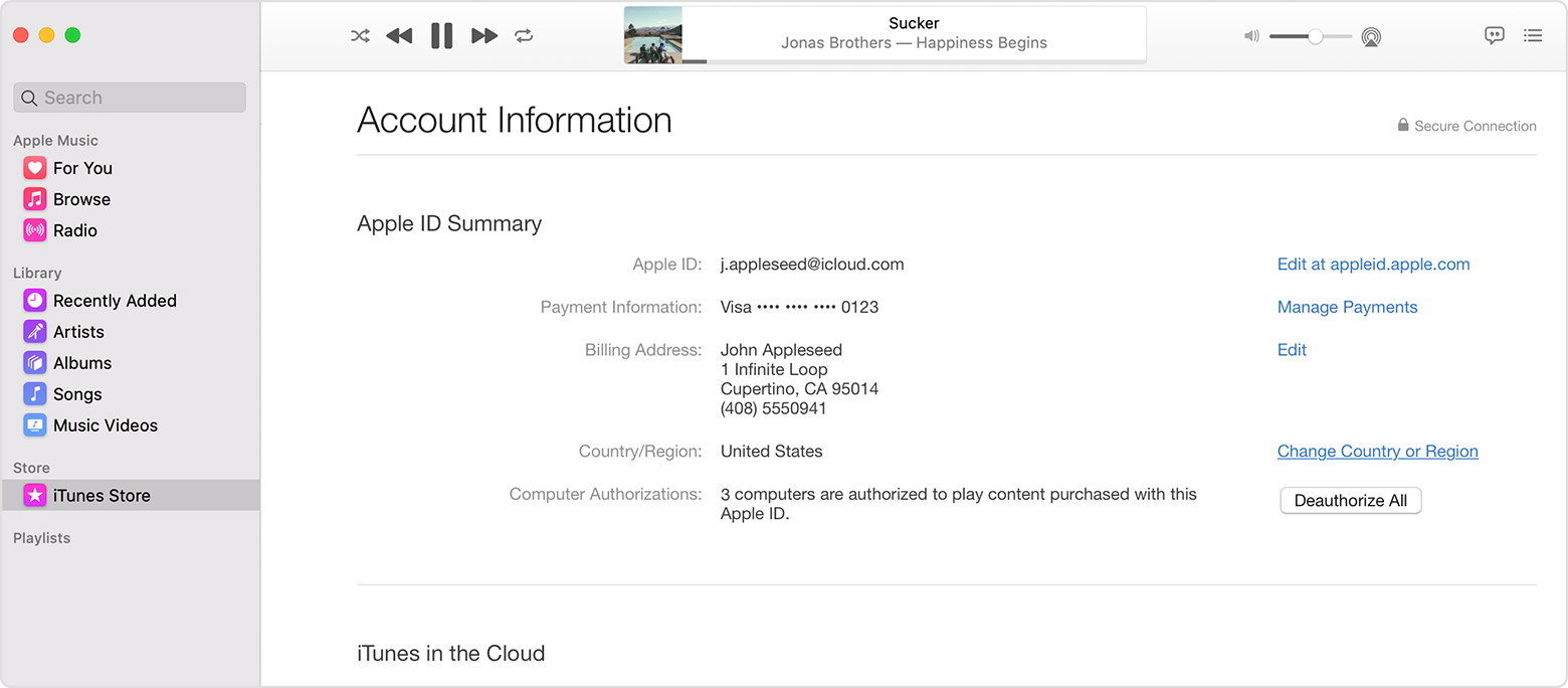 显示“帐户信息”页面的 Mac。